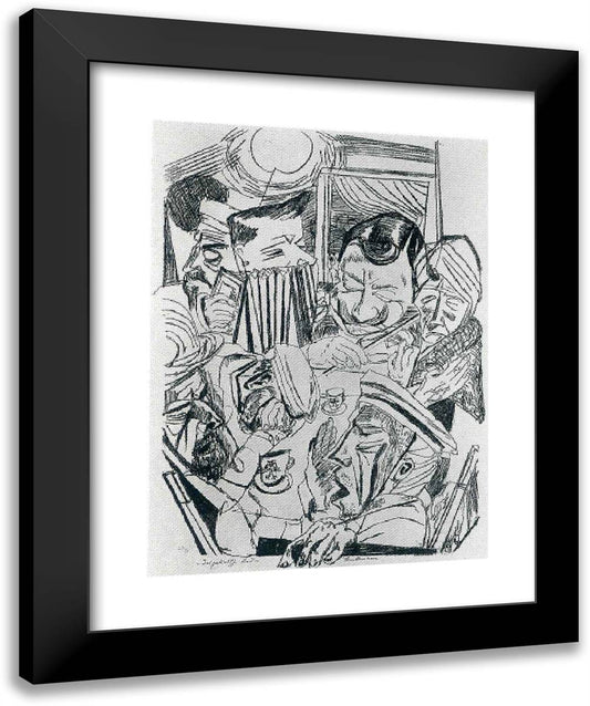 Patriotic Song 20x24 Black Modern Wood Framed Art Print Poster by Beckmann, Max