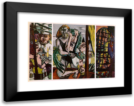 Perseus 24x19 Black Modern Wood Framed Art Print Poster by Beckmann, Max