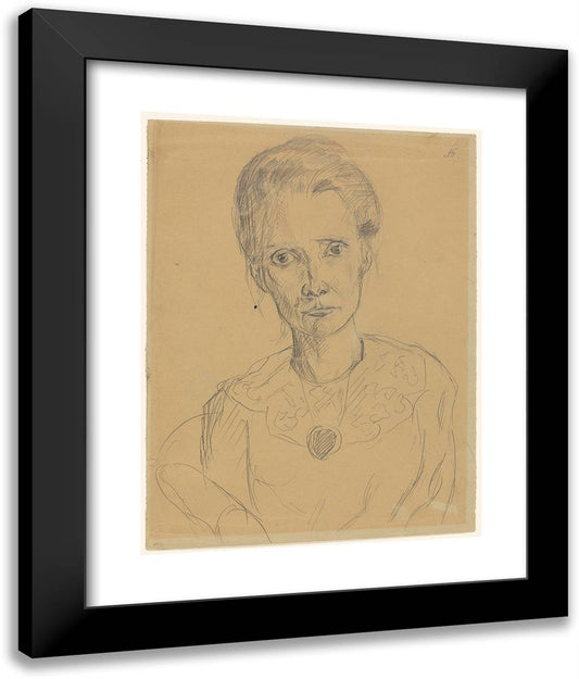 Portrait of a Woman 20x24 Black Modern Wood Framed Art Print Poster by Beckmann, Max