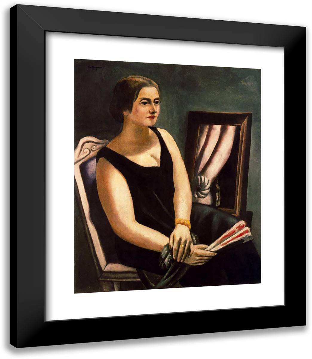 Portrait of Minna Beckmann-Tube 20x23 Black Modern Wood Framed Art Print Poster by Beckmann, Max