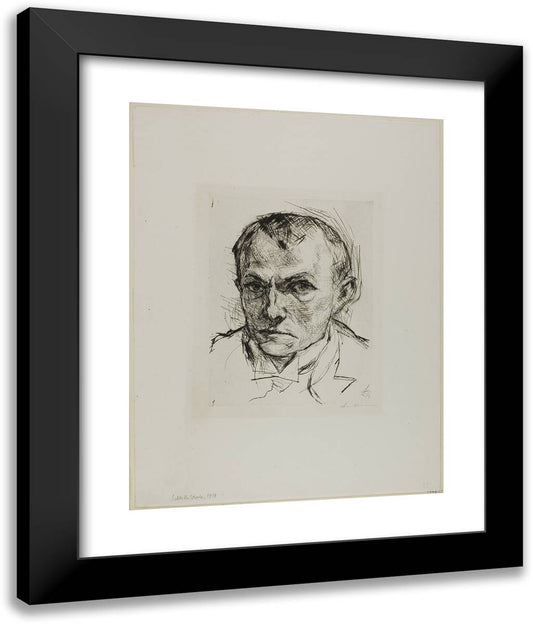 Self-Portrait 20x24 Black Modern Wood Framed Art Print Poster by Beckmann, Max