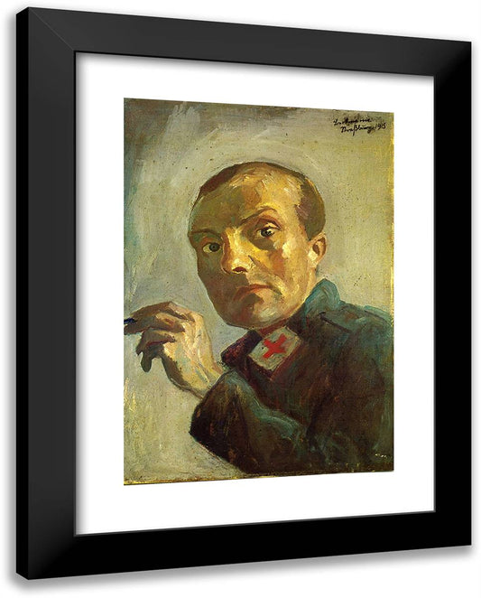 Self-Portrait as a Nurse 19x24 Black Modern Wood Framed Art Print Poster by Beckmann, Max