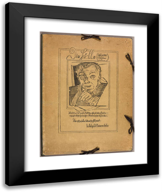 Self-Portrait, Plate One from Die Holle 20x24 Black Modern Wood Framed Art Print Poster by Beckmann, Max