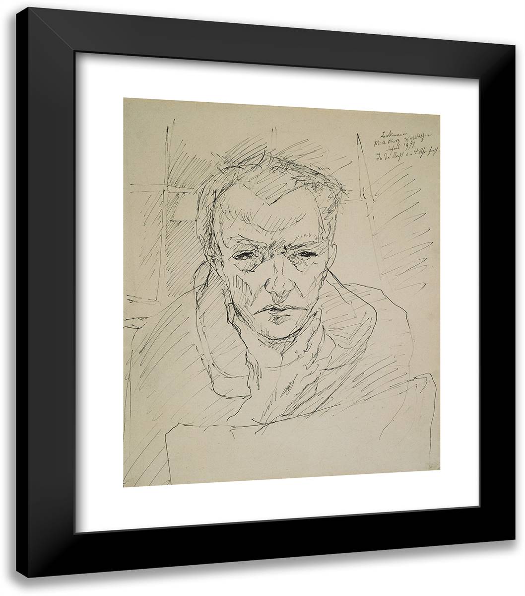 Self-Portrait_2 20x23 Black Modern Wood Framed Art Print Poster by Beckmann, Max
