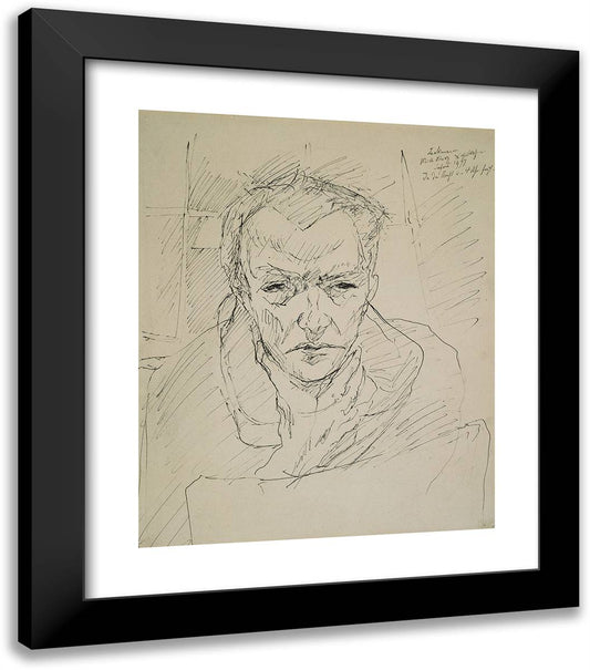 Self-Portrait_2 20x23 Black Modern Wood Framed Art Print Poster by Beckmann, Max