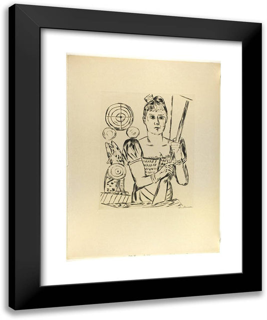 Shooting Gallery, Plate Four from Jahrmarkt 20x24 Black Modern Wood Framed Art Print Poster by Beckmann, Max