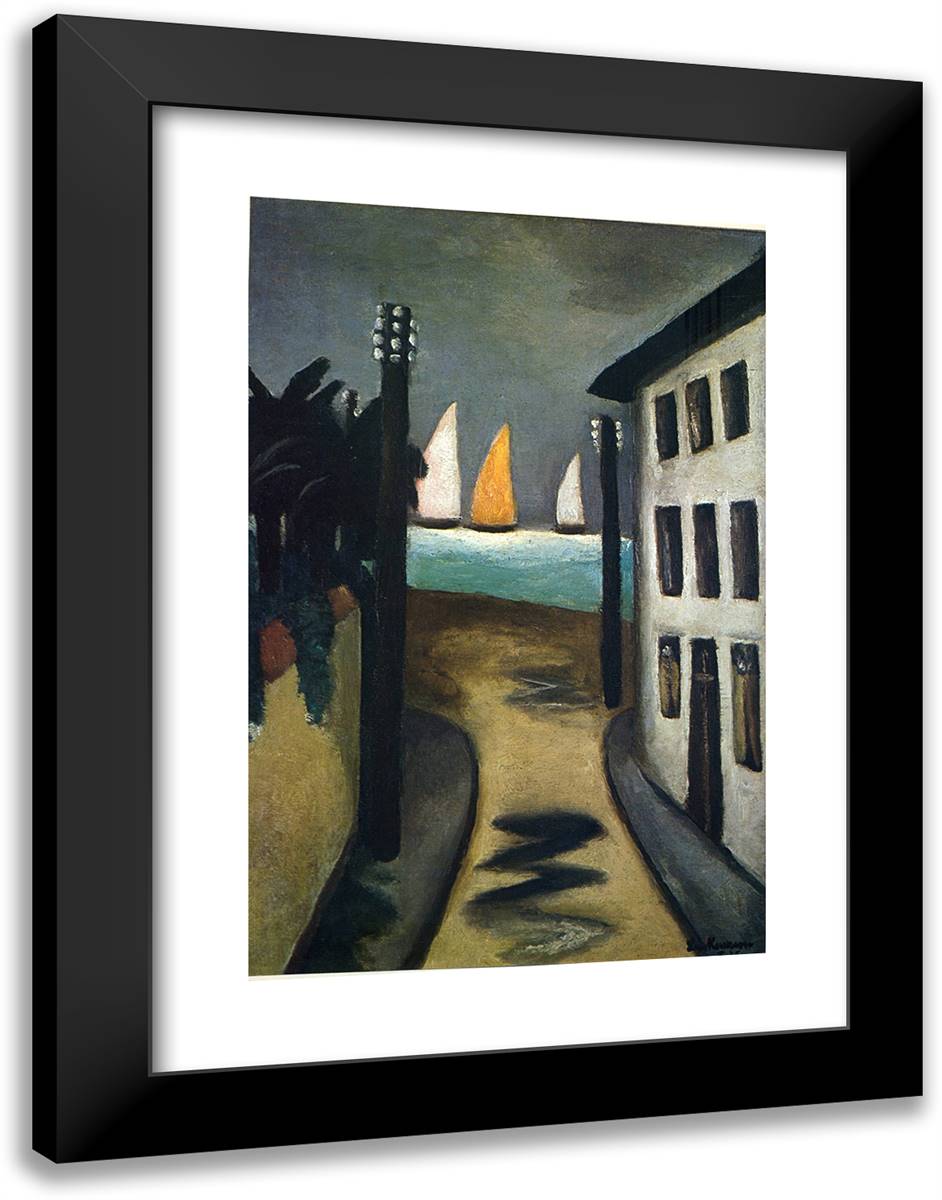 Small Landscape, VIareggio 18x24 Black Modern Wood Framed Art Print Poster by Beckmann, Max