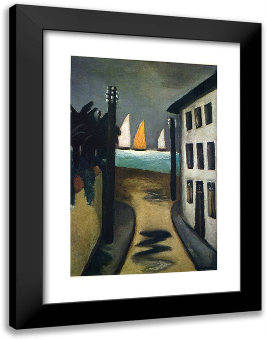 Small Landscape, VIareggio 18x24 Black Modern Wood Framed Art Print Poster by Beckmann, Max