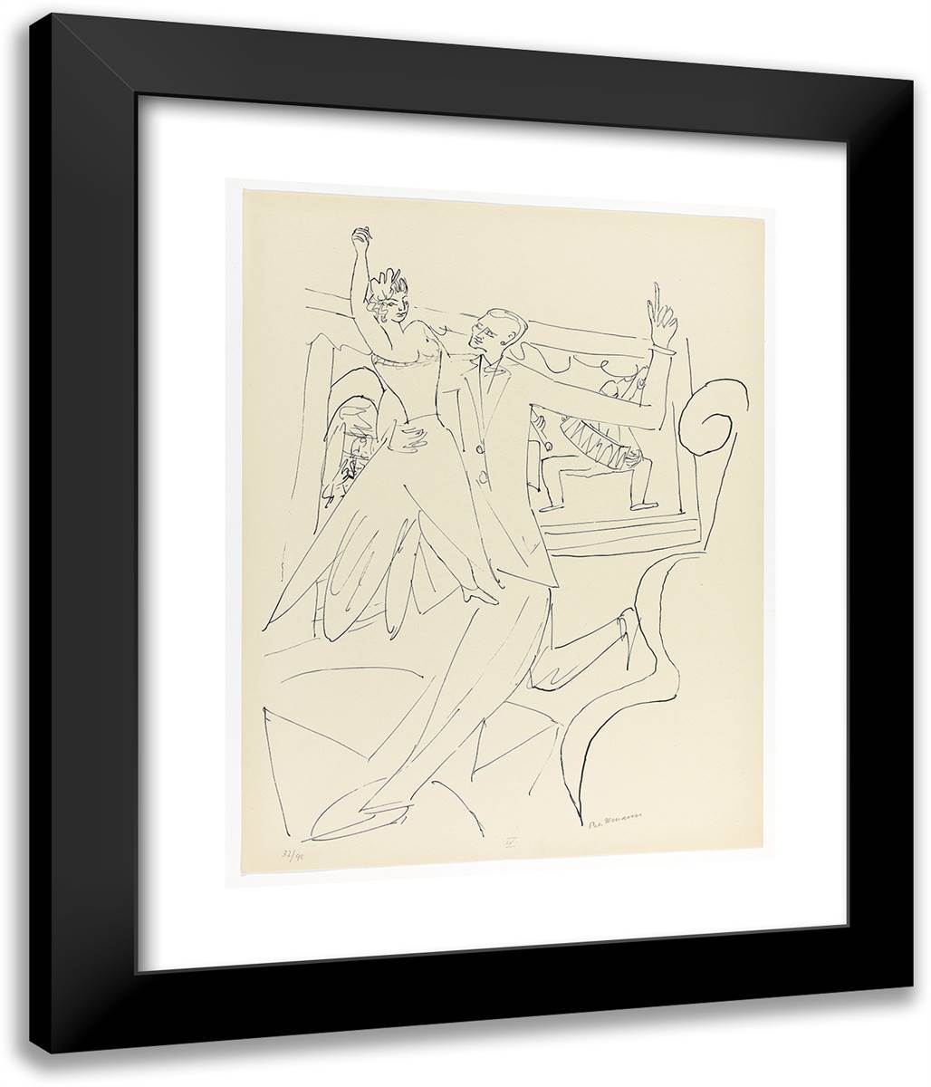 Tango, Plate Four from Day and Dream 20x24 Black Modern Wood Framed Art Print Poster by Beckmann, Max