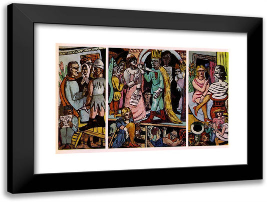 The Actors 24x18 Black Modern Wood Framed Art Print Poster by Beckmann, Max