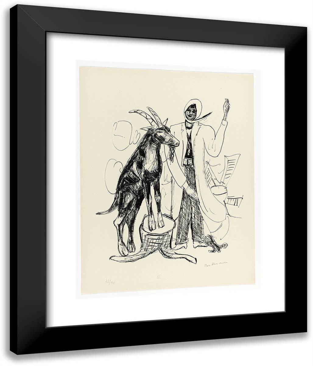 The Buck, Plate Nine from Day and Dream 20x24 Black Modern Wood Framed Art Print Poster by Beckmann, Max
