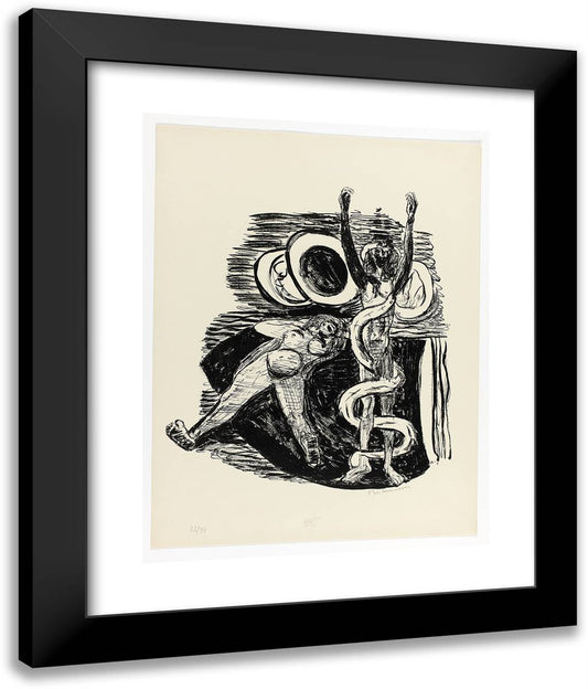 The Fall of Man, Plate 14 from Day and Dream 20x24 Black Modern Wood Framed Art Print Poster by Beckmann, Max