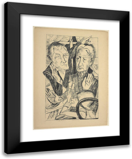 The Family, Plate Eleven from Die Holle 19x24 Black Modern Wood Framed Art Print Poster by Beckmann, Max