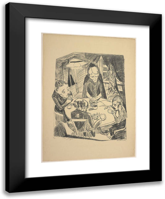 The Hunger, Plate Five from Die Holle 19x24 Black Modern Wood Framed Art Print Poster by Beckmann, Max