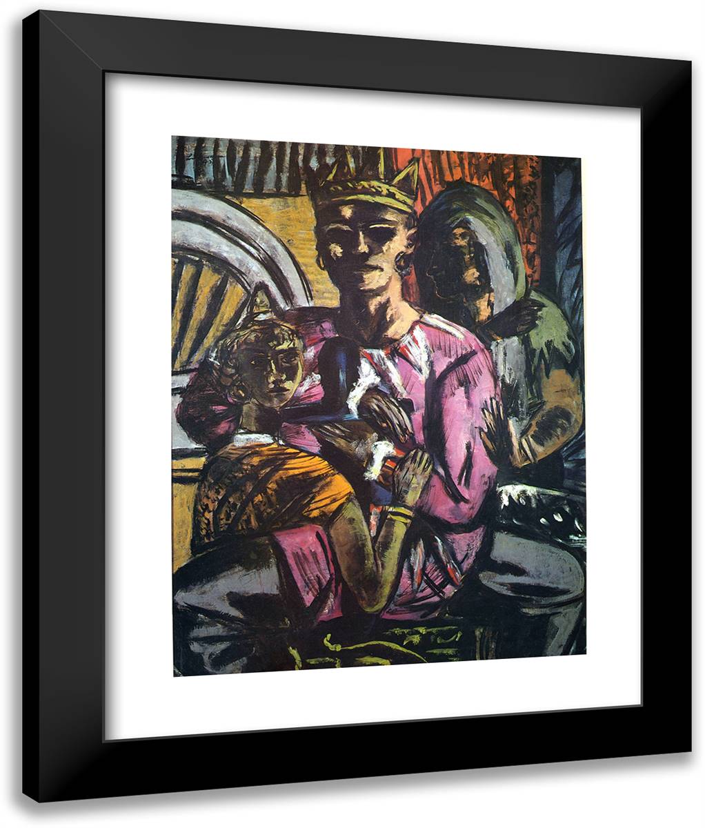 The King 20x24 Black Modern Wood Framed Art Print Poster by Beckmann, Max