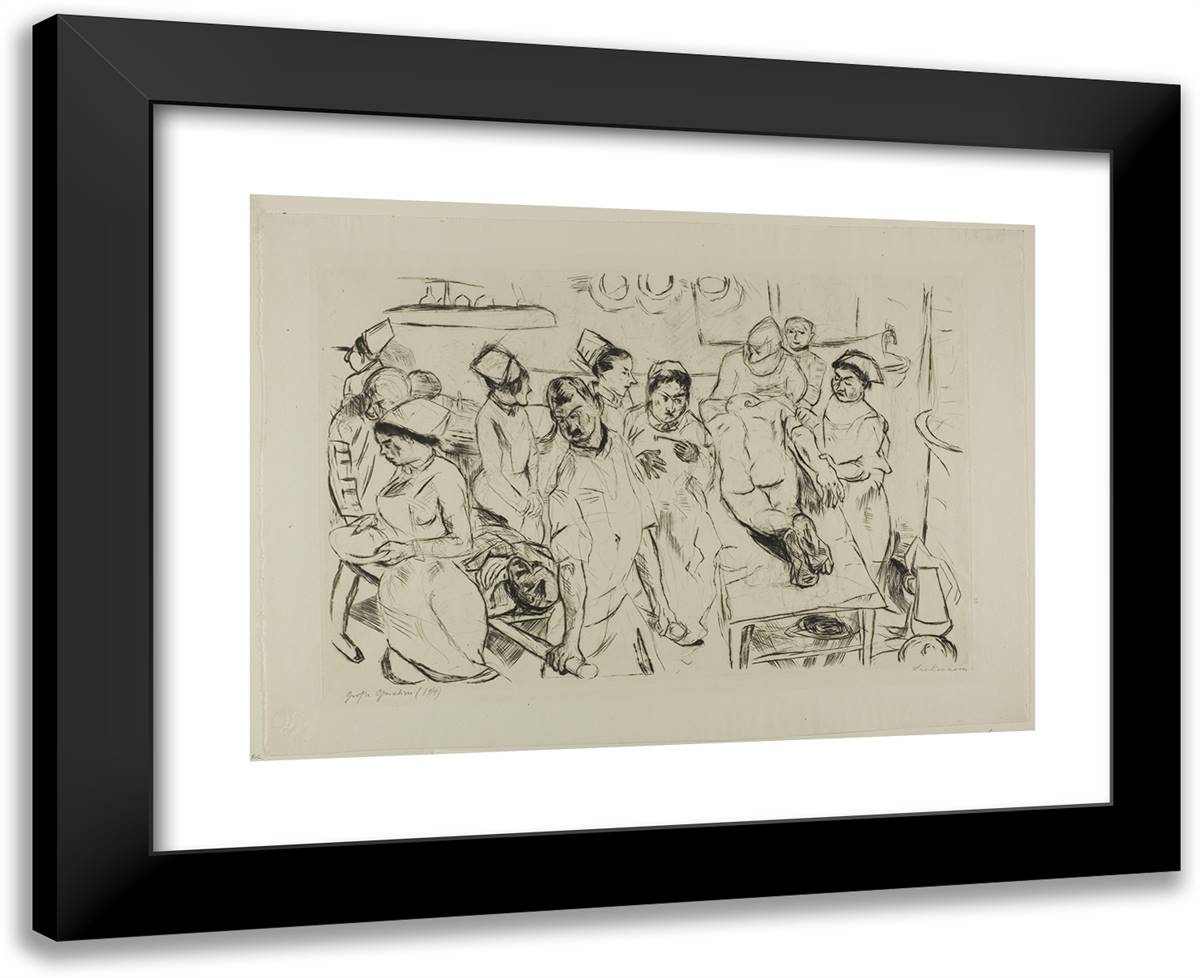 The Large Operation, Plate Eighteen from Gesichter 24x20 Black Modern Wood Framed Art Print Poster by Beckmann, Max