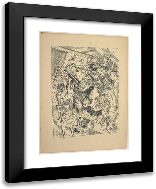 The Last Ones, Plate Ten from Die Holle 19x24 Black Modern Wood Framed Art Print Poster by Beckmann, Max