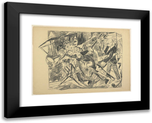 The Martyrdom, Plate Four from Die Holle 24x19 Black Modern Wood Framed Art Print Poster by Beckmann, Max