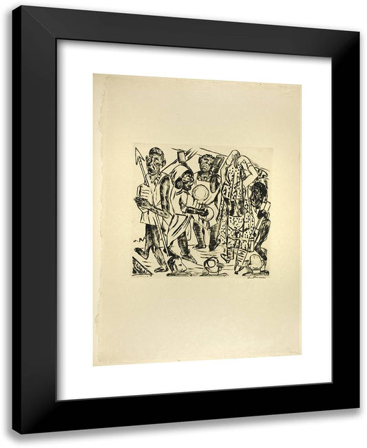 The Negro Dance, Plate Nine from Jahrmarkt 19x24 Black Modern Wood Framed Art Print Poster by Beckmann, Max
