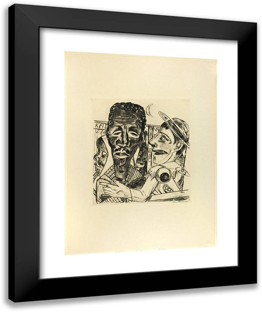 The Negro, Plate Six from Jahrmarkt 20x24 Black Modern Wood Framed Art Print Poster by Beckmann, Max