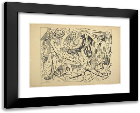 The Night, Plate Seven from Die Holle 24x19 Black Modern Wood Framed Art Print Poster by Beckmann, Max