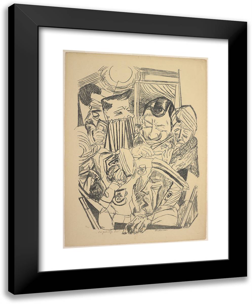 The Patriotic Song, Plate Nine from Die Holle 19x24 Black Modern Wood Framed Art Print Poster by Beckmann, Max