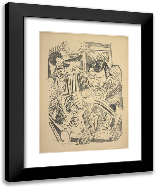 The Patriotic Song, Plate Nine from Die Holle 19x24 Black Modern Wood Framed Art Print Poster by Beckmann, Max