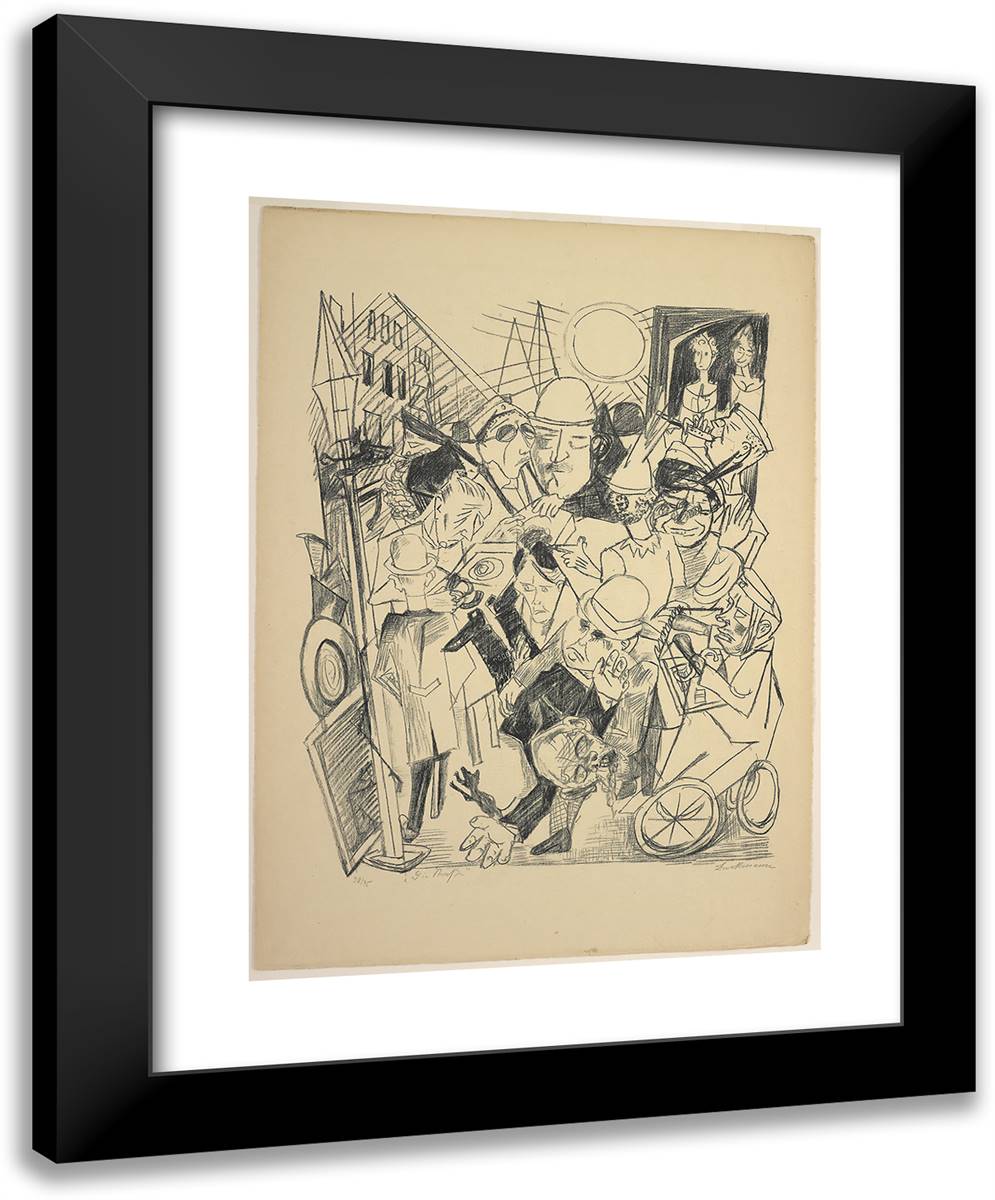 The Street, Plate Three from Die Holle 19x24 Black Modern Wood Framed Art Print Poster by Beckmann, Max