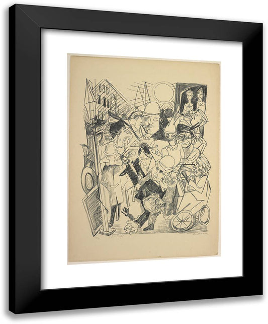 The Street, Plate Three from Die Holle 19x24 Black Modern Wood Framed Art Print Poster by Beckmann, Max