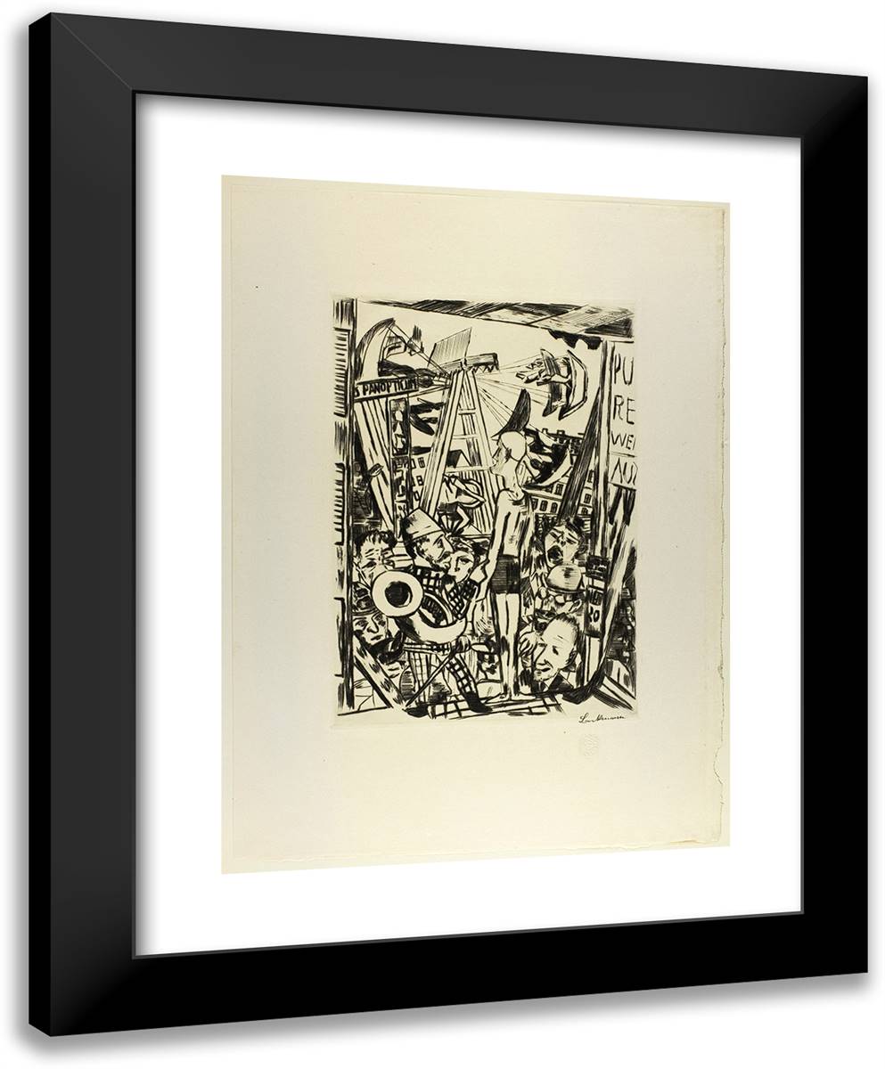 The Tall Man, Plate Five from Jahrmarkt 19x24 Black Modern Wood Framed Art Print Poster by Beckmann, Max