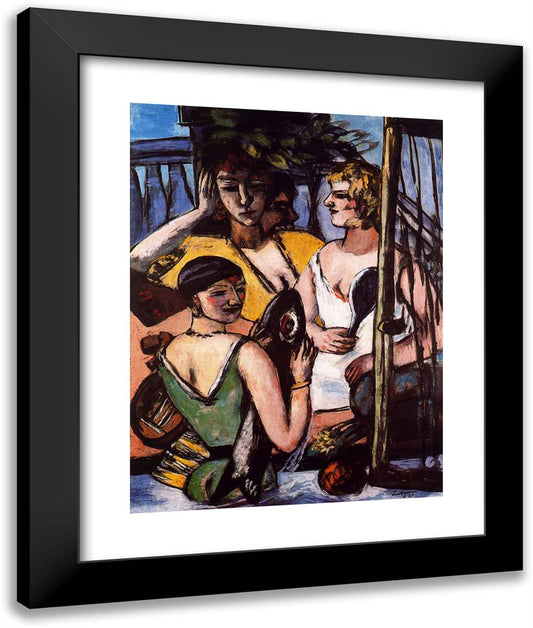 The Three Sisters 20x24 Black Modern Wood Framed Art Print Poster by Beckmann, Max