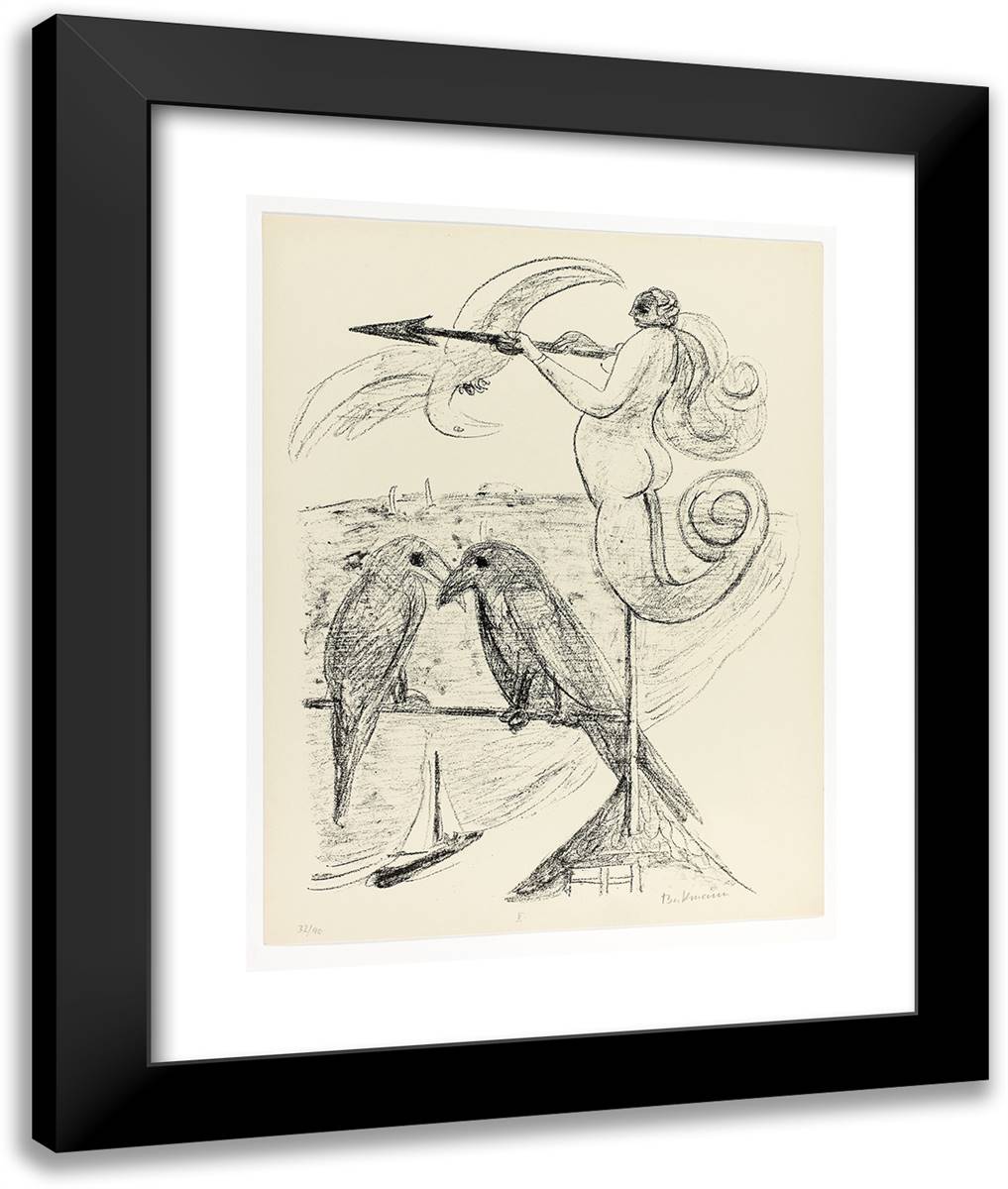 Weather-Vane, Plate Two from Day and Dream 20x24 Black Modern Wood Framed Art Print Poster by Beckmann, Max