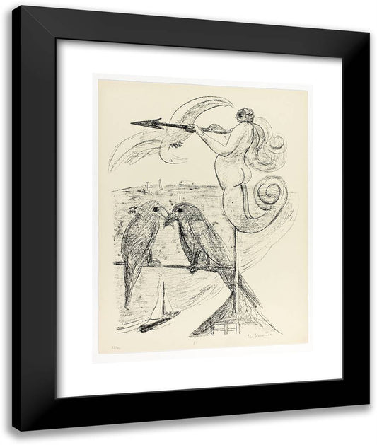Weather-Vane, Plate Two from Day and Dream 20x24 Black Modern Wood Framed Art Print Poster by Beckmann, Max