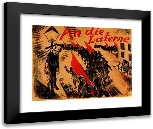 At the Lantern 24x20 Black Modern Wood Framed Art Print Poster by Pechstein, Max