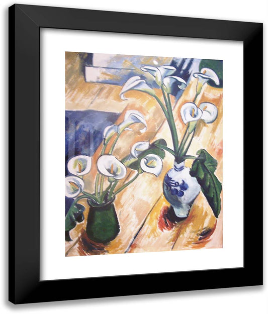 Calla Lilies  20x24 Black Modern Wood Framed Art Print Poster by Pechstein, Max