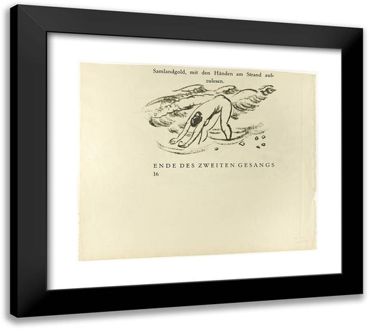 Cleopatra and Negro, Page 15 (Recto); in the Water II, Page 16 (Verso), from the Samland Ode 22x20 Black Modern Wood Framed Art Print Poster by Pechstein, Max