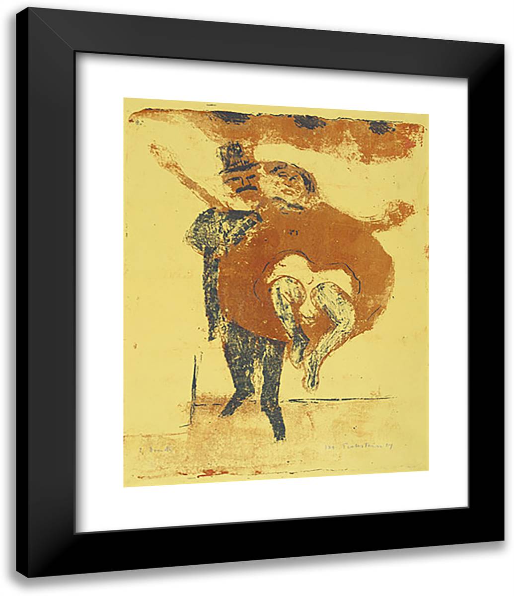 Dancer (Pair of Dancers) 20x24 Black Modern Wood Framed Art Print Poster by Pechstein, Max