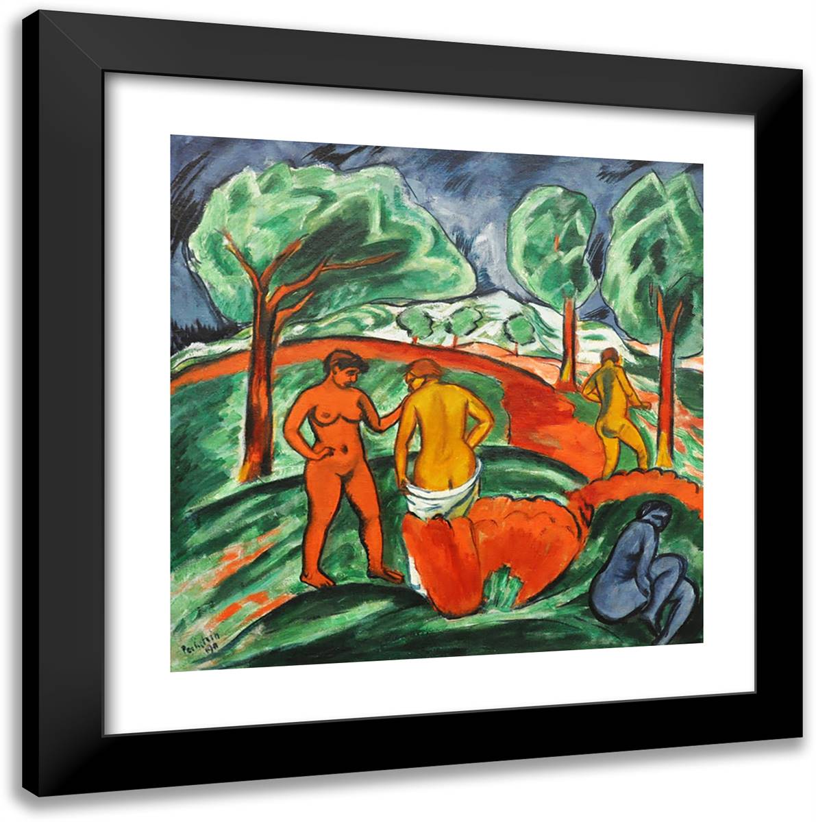 Day of Steel  20x20 Black Modern Wood Framed Art Print Poster by Pechstein, Max