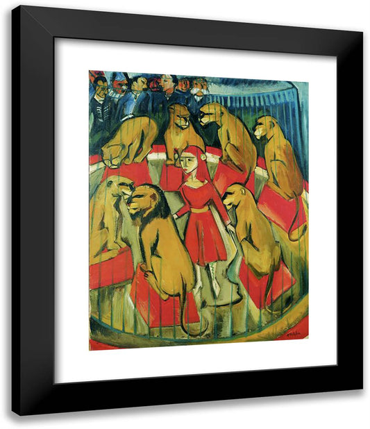 Die Löwenbandigerin  20x24 Black Modern Wood Framed Art Print Poster by Pechstein, Max