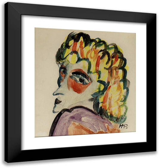 Fraukopf  20x21 Black Modern Wood Framed Art Print Poster by Pechstein, Max