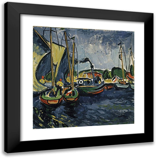 Hafen  20x20 Black Modern Wood Framed Art Print Poster by Pechstein, Max