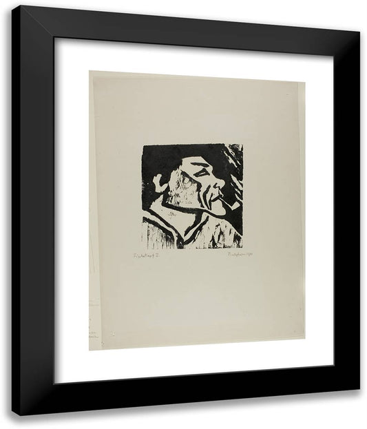 Head of a Fisherman XI 20x24 Black Modern Wood Framed Art Print Poster by Pechstein, Max