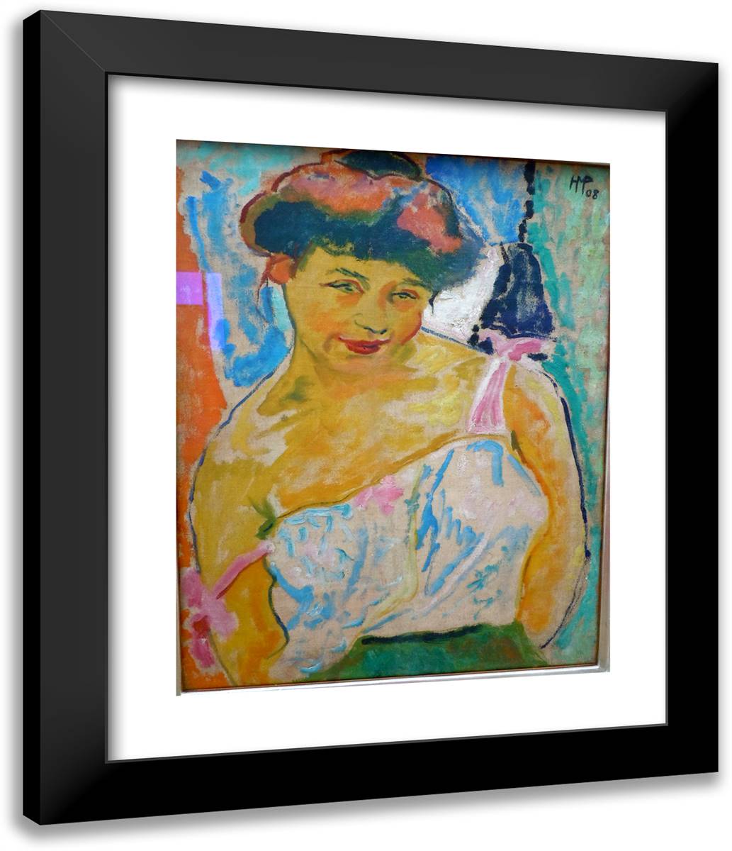 Junges Madchen  20x24 Black Modern Wood Framed Art Print Poster by Pechstein, Max
