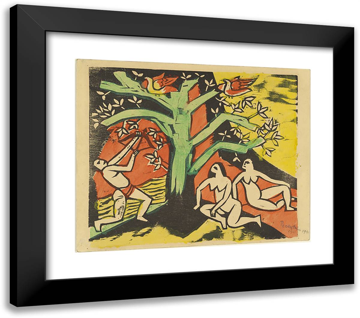Killing of the Banquet Roast 23x20 Black Modern Wood Framed Art Print Poster by Pechstein, Max