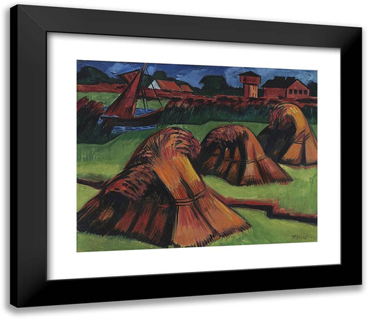 Kornpuppen  23x20 Black Modern Wood Framed Art Print Poster by Pechstein, Max