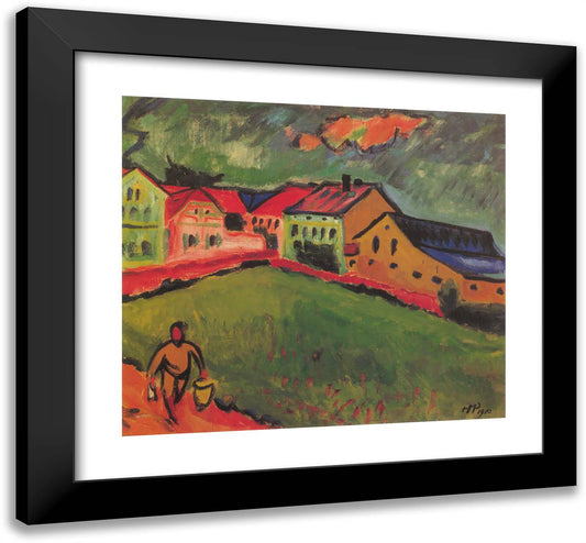 Meadow at the Moritzburg  22x20 Black Modern Wood Framed Art Print Poster by Pechstein, Max