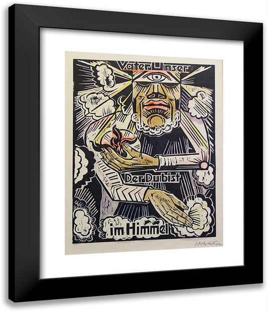 Our Father Who Art in Heaven  20x24 Black Modern Wood Framed Art Print Poster by Pechstein, Max
