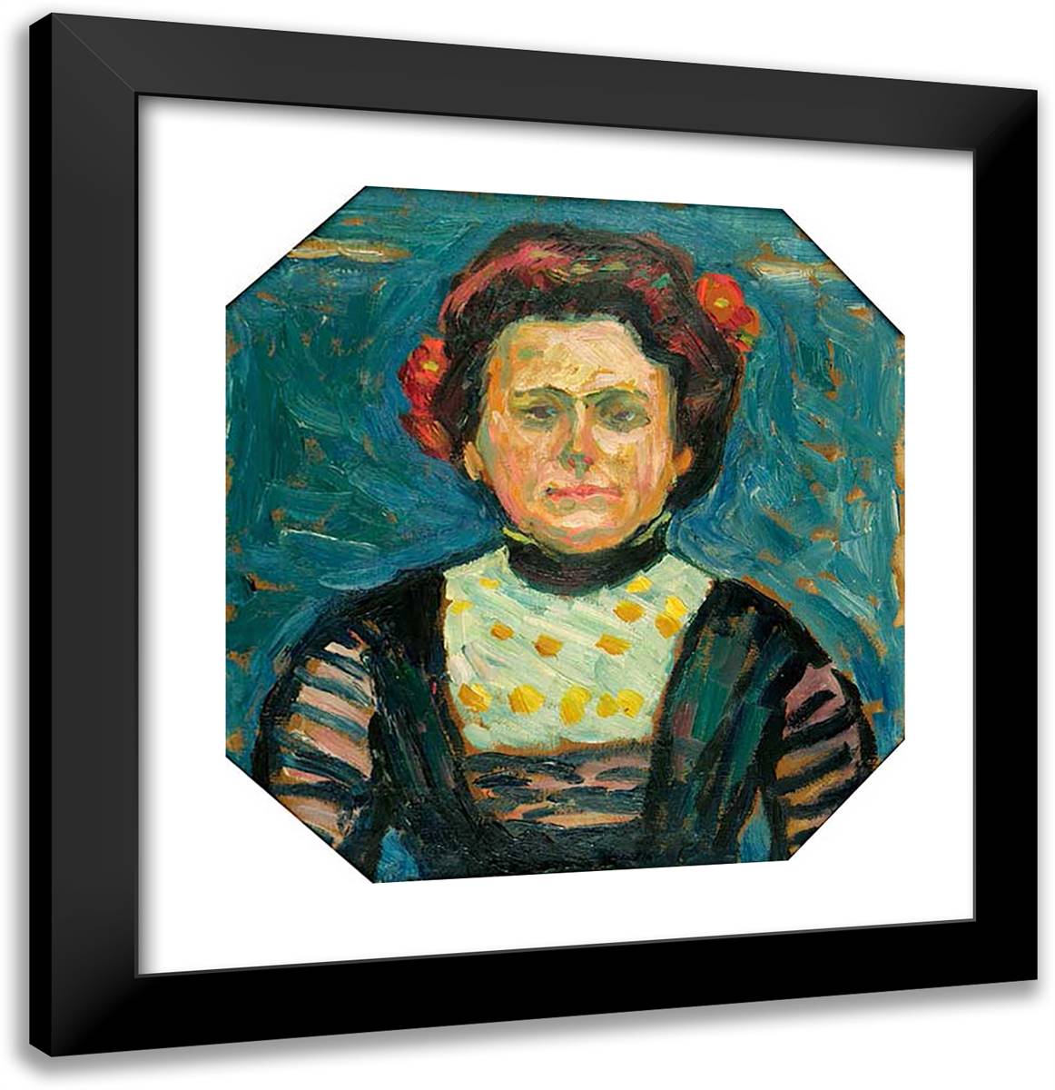 Portrat Frau Cuhrt  20x21 Black Modern Wood Framed Art Print Poster by Pechstein, Max