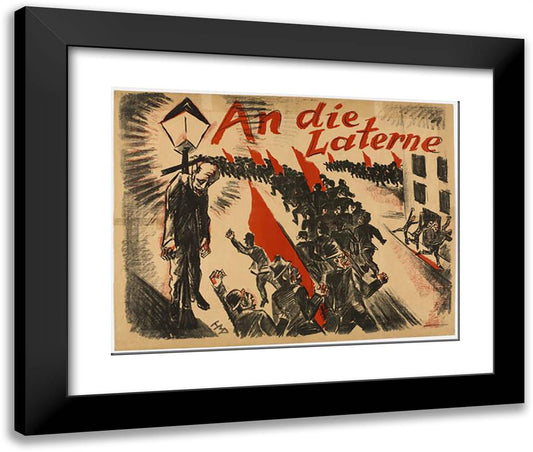 Poster for Periodical an Die Laterne (To the Lamp Post)  24x20 Black Modern Wood Framed Art Print Poster by Pechstein, Max