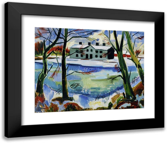 Schneeschmelze (Melting Snow) 23x20 Black Modern Wood Framed Art Print Poster by Pechstein, Max